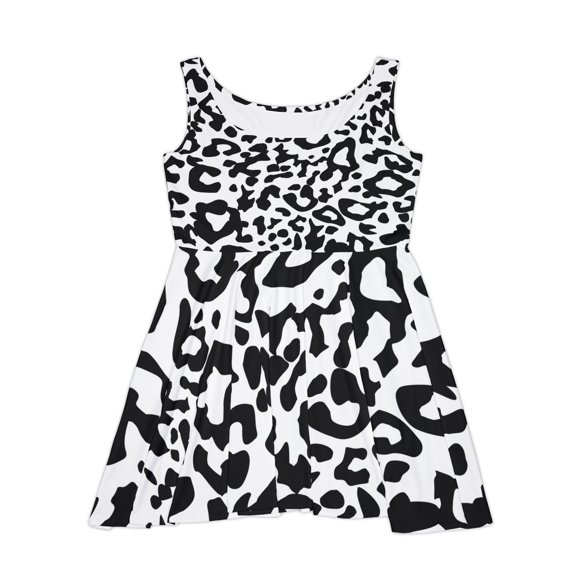 Black & White Leopard Skater Dress — Women's Animal Print Summer Dress