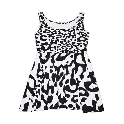 Black & White Leopard Skater Dress — Women's Animal Print Summer Dress