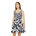 Black & White Leopard Skater Dress — Women's Animal Print Summer Dress