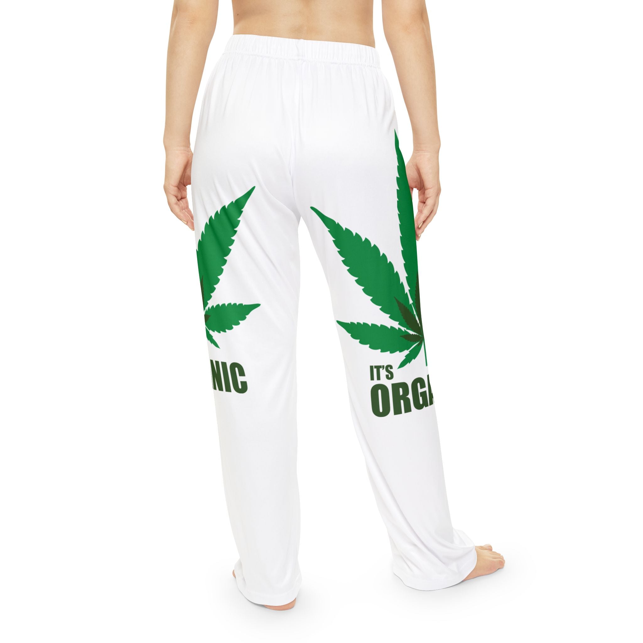 Organic Leaf Women's Pajama Pants — 'It's Organic' All-Over Print