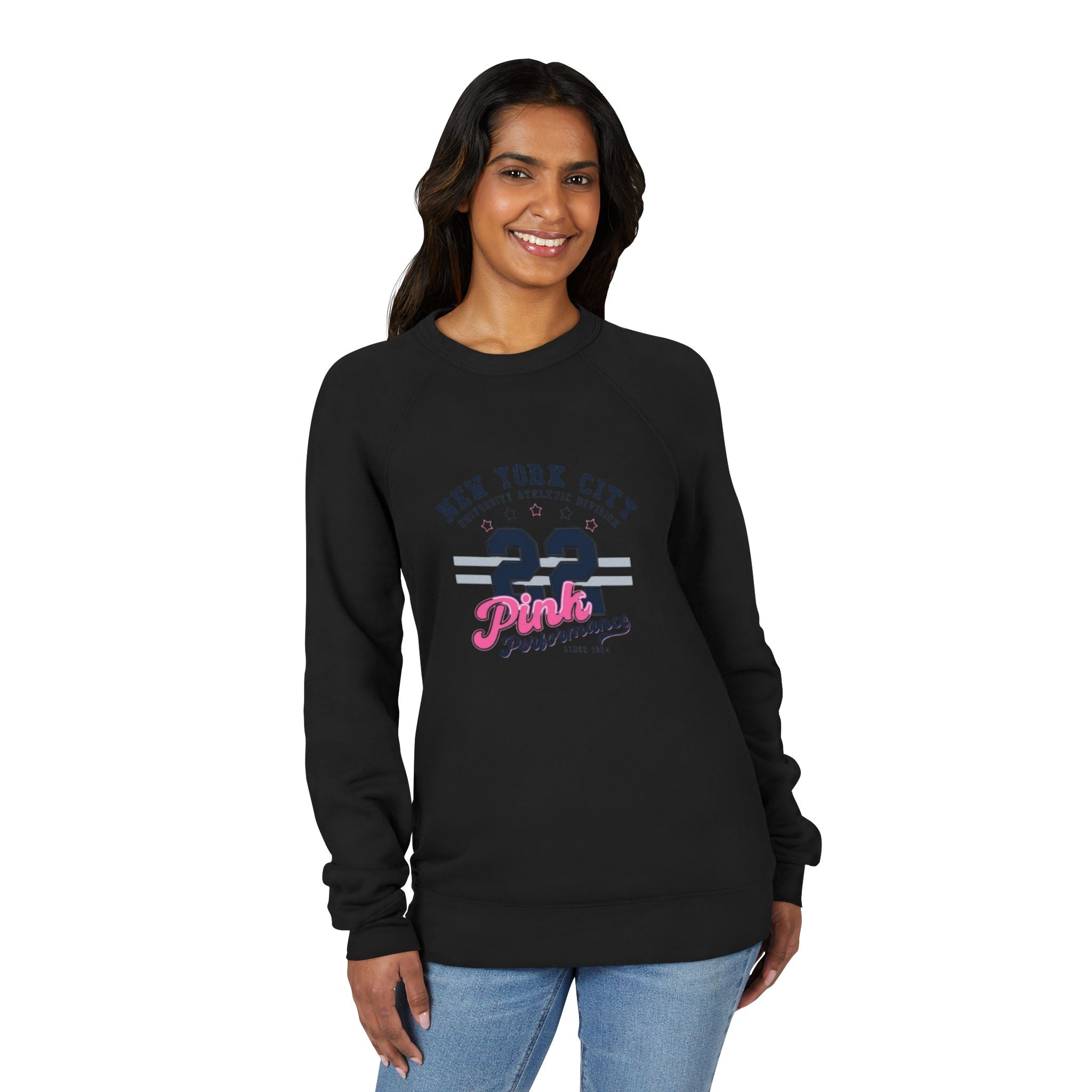 Pink Racing Stripe Sweatshirt — Retro 80s Vintage Crewneck